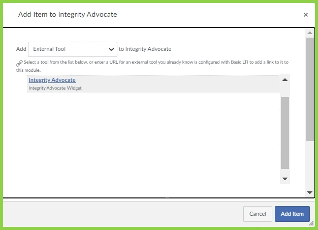 Integrity Advocate Widget in Courses_06
